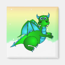 Twilight Flug - niedlicher grüner u. blauer Drache Kühlschrankmagnete