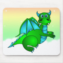 Twilight Flug - niedlicher grüner u. blauer Drache Mauspads