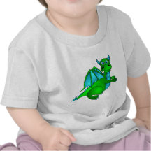 Twilight Flug - niedlicher grüner u. blauer Drache Tshirt