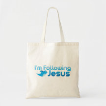 Twitter ich folge ich Jesus Christus Tragetaschen