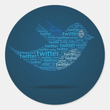 Twitter Roll Runde Aufkleber