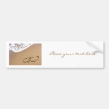 Two Hearts In The Sand Bumper Stickers