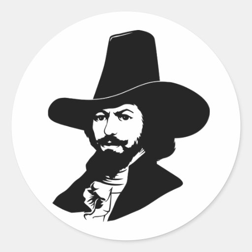 Typ Fawkes Porträt-Aufkleber