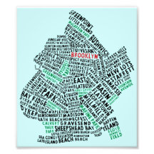 Typografie-Karte Brooklyns NYC Photo