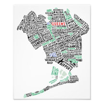 Typografie-Karten-Foto-Druck des Queens-NY