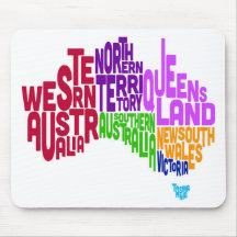 Typografische Textabbildung Australiens Mauspad