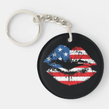 U.S.A lips design key chain.