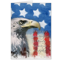 U.S. Patriotische Grußkarte der Flagge und Eagles