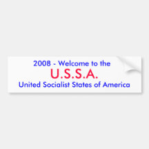 U.S.S.A., 2008 - Willkommen zu, vereinigtes sozial Autoaufkleber