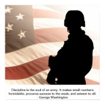 U.S. Soldat mit George- Washingtonzitat poster