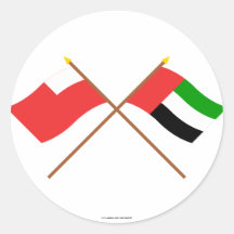 UAE und Abu Dhabi gekreuzte Flaggen Runde Sticker