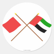 UAE und Adschman gekreuzte Flaggen Runder Sticker