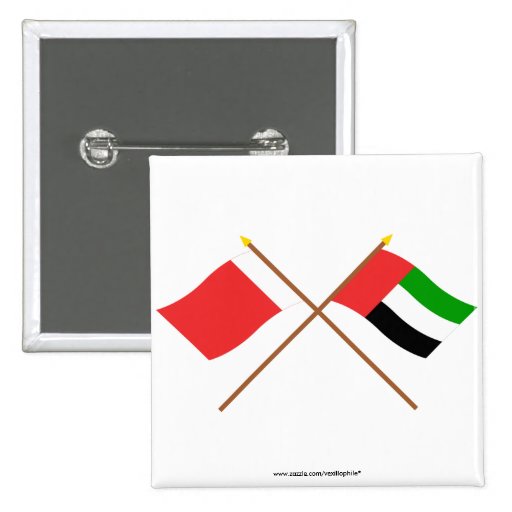 UAE und Dubai gekreuzte Flaggen Anstecknadelbuttons