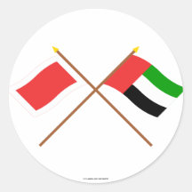 UAE und Scharjah gekreuzte Flaggen Runde Aufkleber