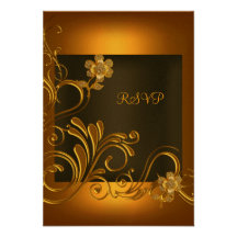 UAWG elegante Geburtstags-Party-Schwarz-GoldBlume Personalisierte Ankündigungskarten