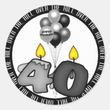 Über dem Hügel bei Geburtstag 40 Sticker