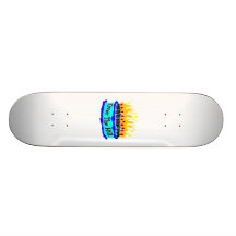 Über dem Hügel-lodernden Geburtstags-Kuchen Individuelles Skateboard