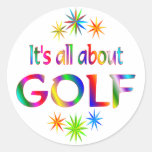 Über Golf Runde Sticker