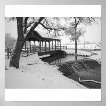 Überdachte Brücke BW Plakat