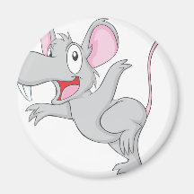 Überraschte Ratten-Maus springen Kühlschrankmagnet