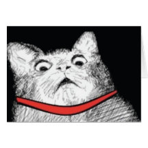 Überraschtes Katzen-Keuchen Meme - Gruß-Karte