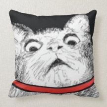 Überraschtes Katzen-Keuchen Meme - Kissen