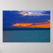 Ufergegend am Sonnenuntergang Plakatdrucke