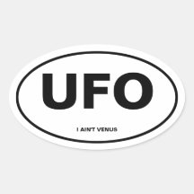 UFO OVALER AUFKLEBER