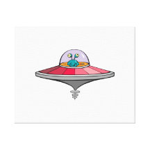 UFO- und Raum-alien Gespannter Galerie Druck
