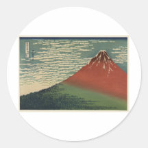 Ukiyo-e Hokusai Fujiyama Runder Sticker