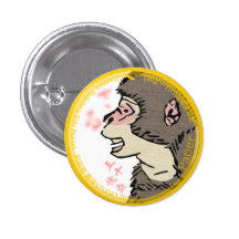 UkiyoE Animals 003 缶バッジ Macaque