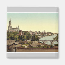 Ulm, Wurtemburg, Deutschland seltenes Photochrom Kühlschrankmagnet