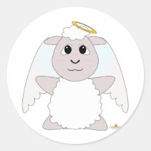 Umarmbarer Engels-weiße Schafe Sticker
