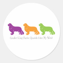 Unbekümmerte Welt König-Charles Spaniels Color My Stickers