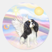 Unbekümmerter Königcharles Spaniel Runde Aufkleber