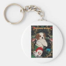 Unbekümmerter Welpe im WeihnachtsStrumpf Schlüsselband