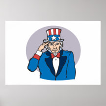 Uncle Sam Grüße Sie Posterdruck