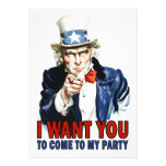 Uncle Sam - ICH WILL SIE - Party Einladung