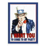 Uncle Sam - ICH WILL SIE - Party Einladung