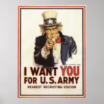 Uncle Sam - Ich will Sie - Vintages Plakat