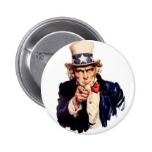 Uncle Sam Will Sie! Button