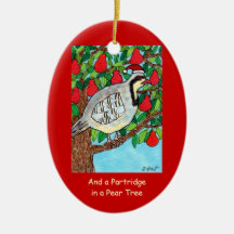 Und ein Rebhuhn in einem Birnen-Baum Weihnachtsbaum Ornament