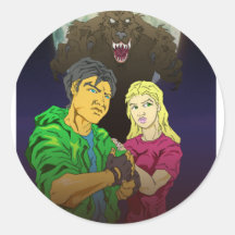 Underneth der Vollmond Runde Sticker