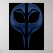 Unerklärte Phänomen-Leinwand - blaues alien Poster