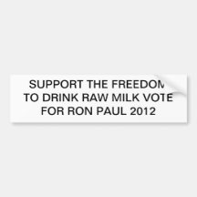 Ungekochte Milch-Ron Paul-Autoaufkleber