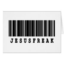 ungewöhnlicher Barcodeentwurf Jesuss Karte
