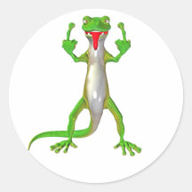 Unhöfliche Gecko-Eidechse Runder Sticker