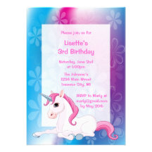 Unicorn-Geburtstags-Party Einladungen