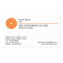 Universität des Lebens - orange Regel Visitenkartenvorlagen