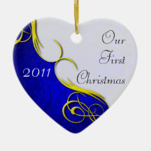 Unser erster Weihnachtsdamast Ornament